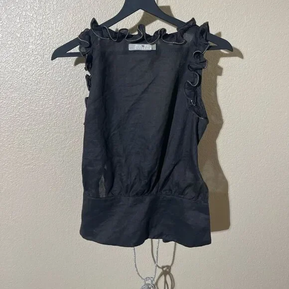 Jean Paul Gaultier Black Ruffle Tank Top